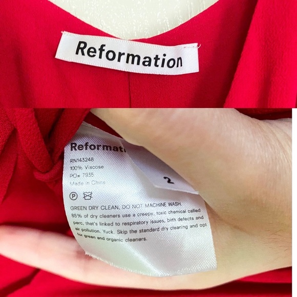 Reformation Dress Callalily Wrap Backless Slit Maxi Red Lipstick 2 NWT - Picture 6 of 12